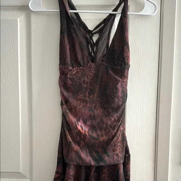 Elegant Brown Mini Dress - Picture 2 of 3